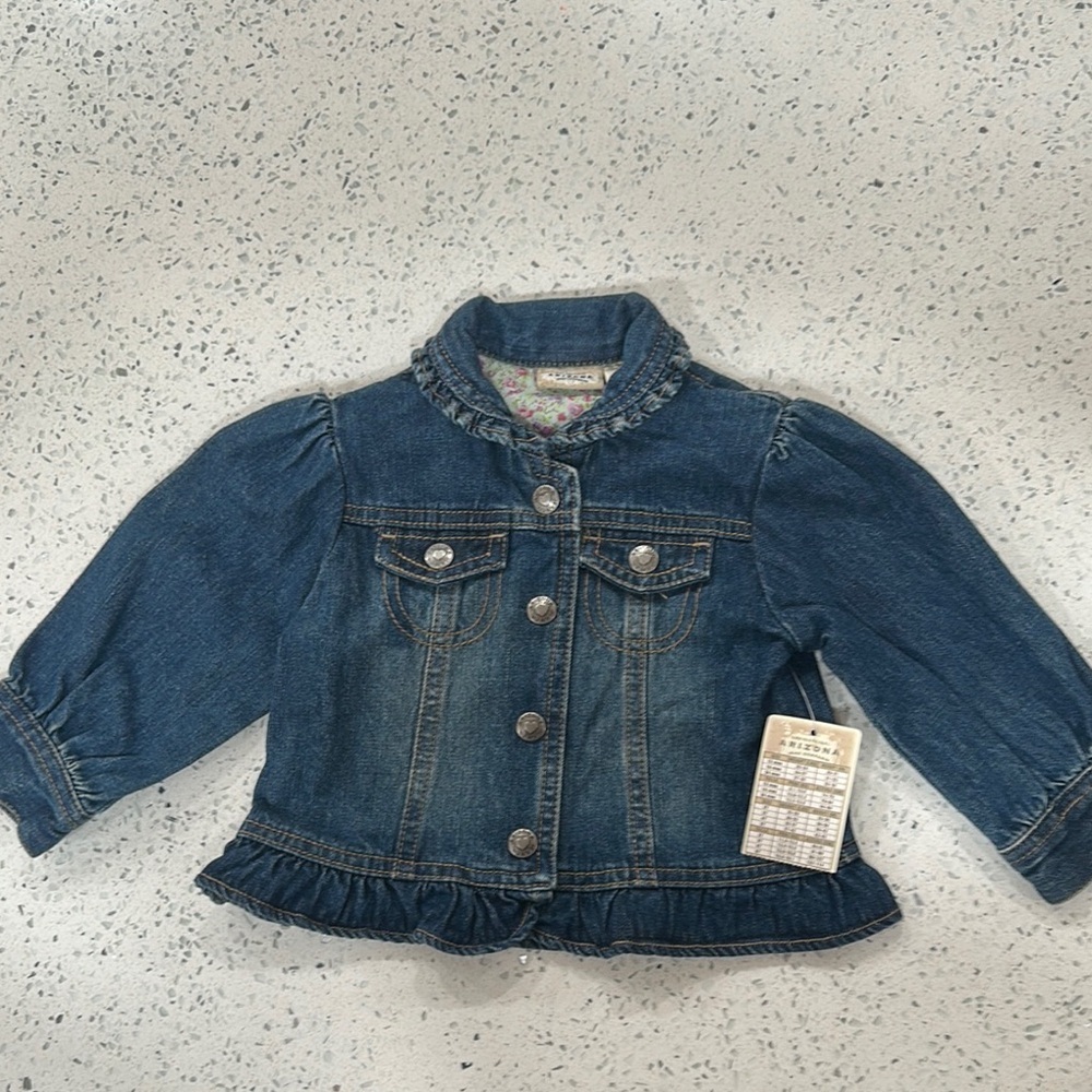 NWT Vintage Arizona Denim Ruffle Toddler Jacket
